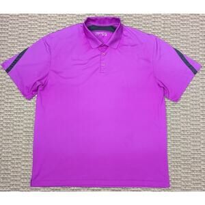Nike Golf Dri-FIT Polo Shirt Men’s XL Purple Black Sleeve Design Athletic